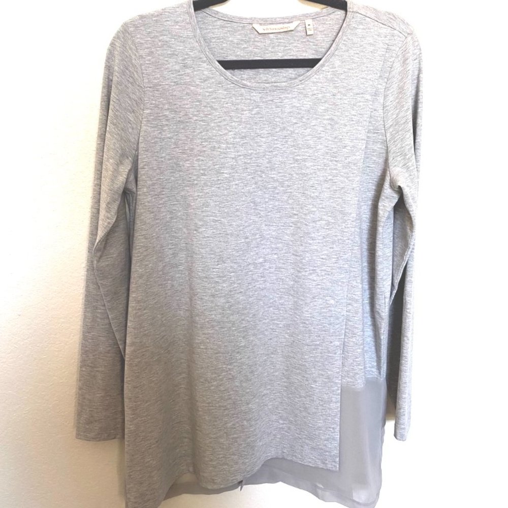 Lagenlook Soft Surroundings Heather Gray Long Sleeve Tunic Top – Size‎ M